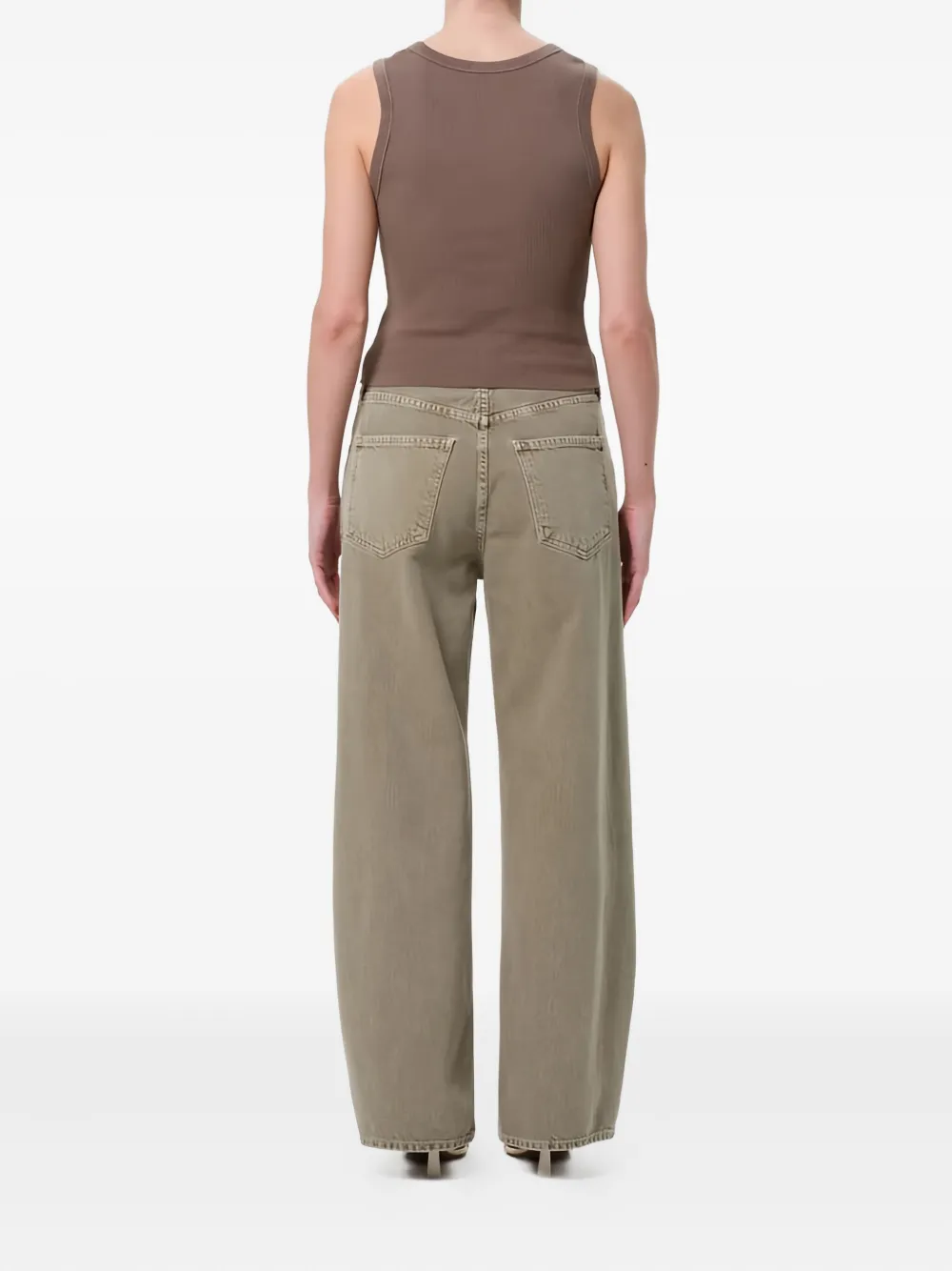 Agolde Sefton Pleated High Waist Barrel Jeans In Brown