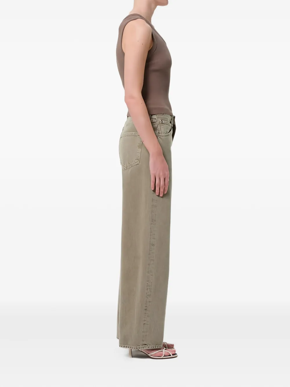 Agolde Sefton Pleated High Waist Barrel Jeans In Brown