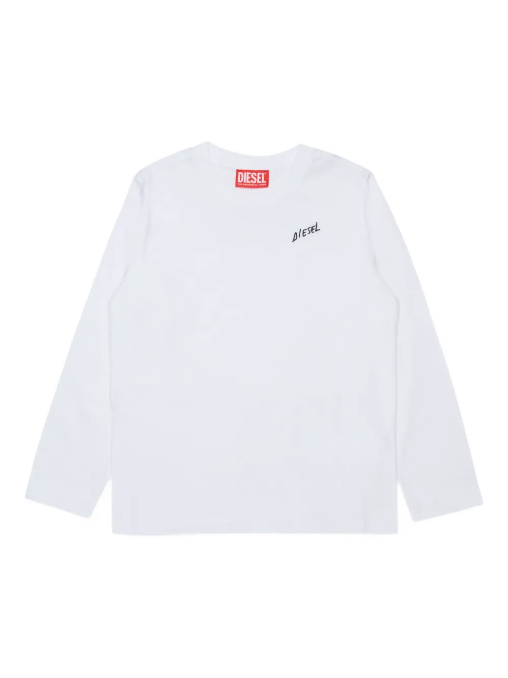 Diesel Kids logo-embroidered long-sleeve T-shirt Wit