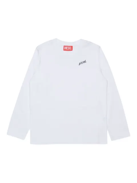 Diesel Kids logo-embroidered long-sleeve T-shirt