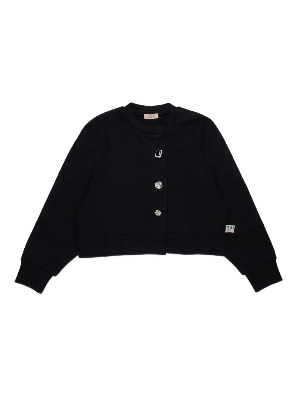 N°21 Felpa Stile Cardigan Con Bottoni Gioiello