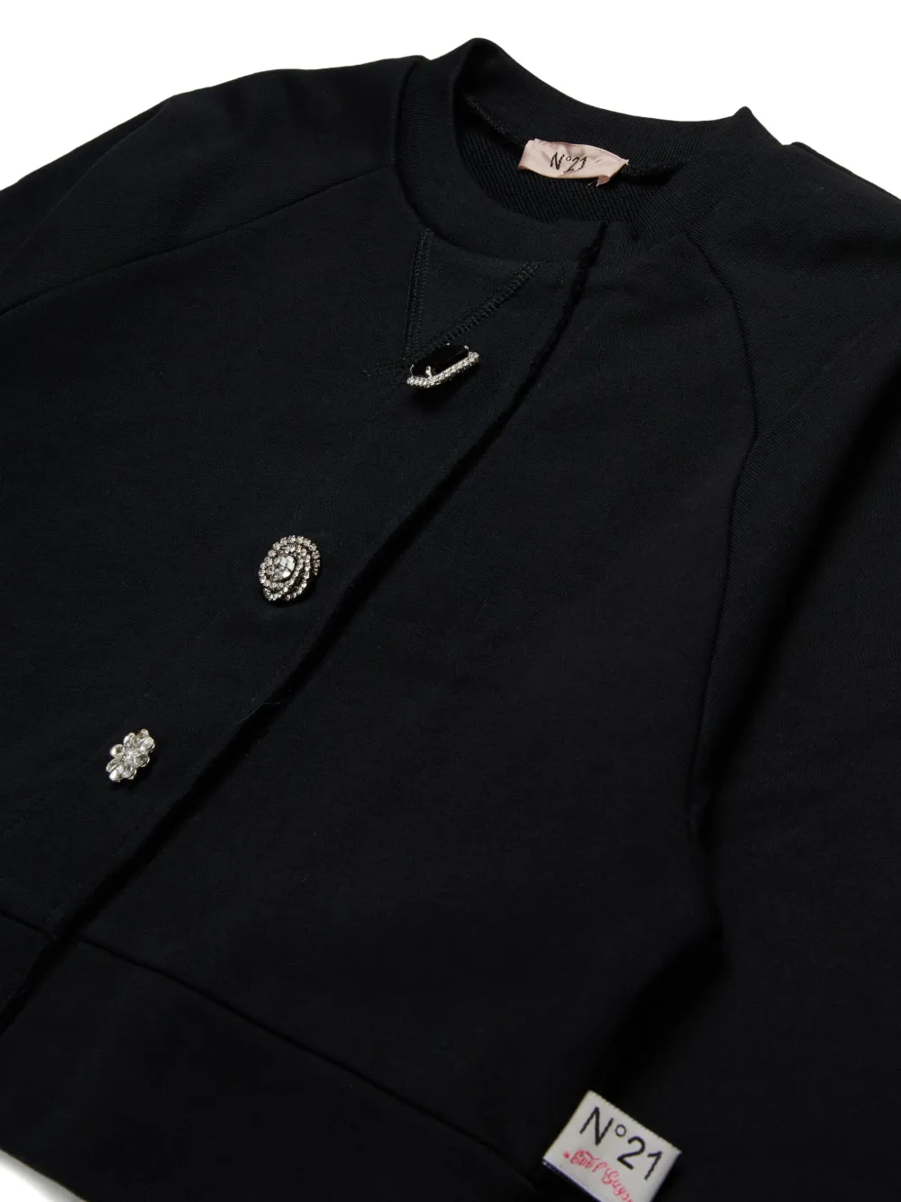 N°21 Felpa Stile Cardigan Con Bottoni Gioiello