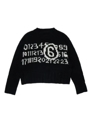 MM6 Maison Margiela Kids Numbers-motif Sweater | Black | FARFETCH