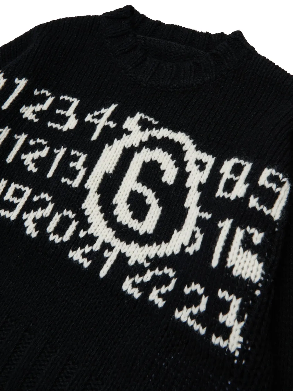 MM6 Maison Margiela Kids Numbers-motif sweater Zwart