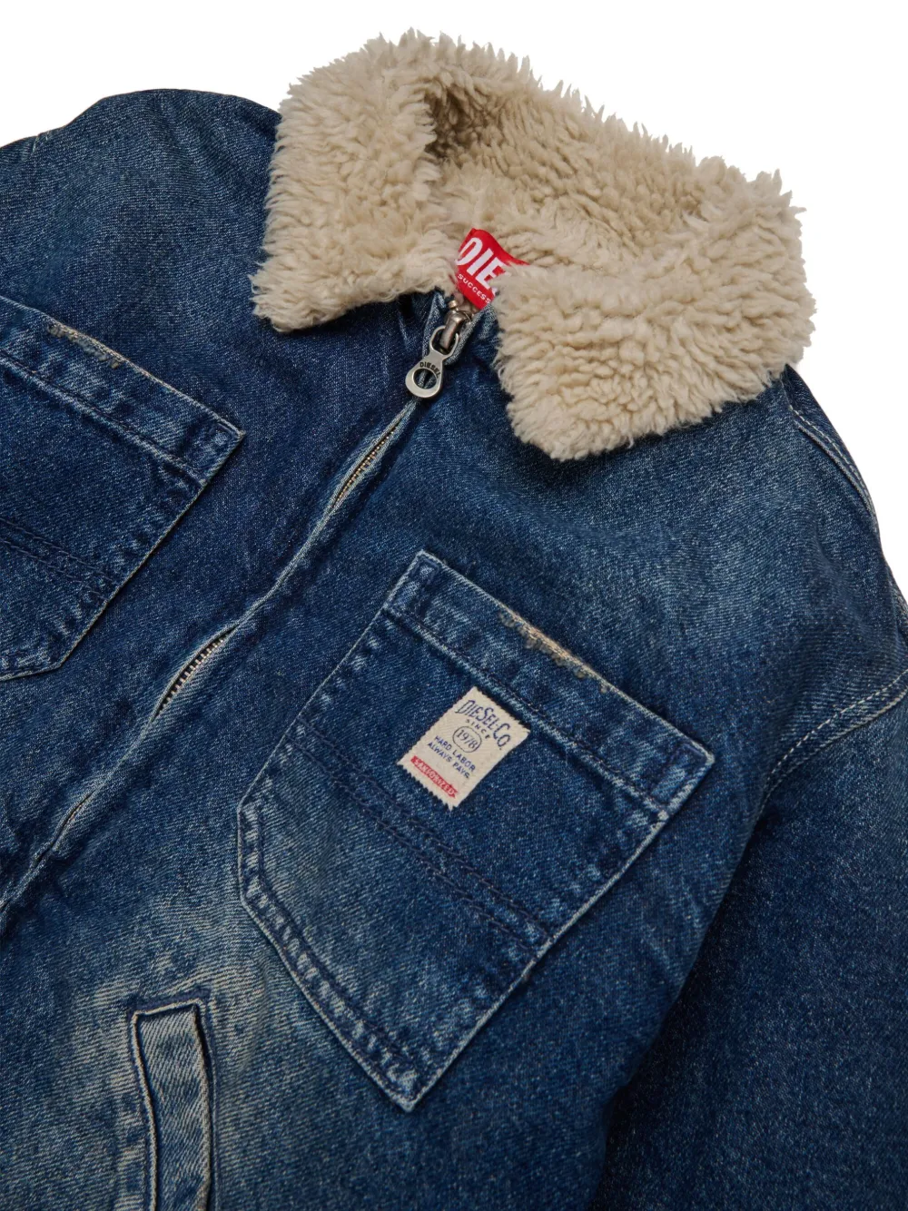 Diesel Kids Jomox-Fur jack Blauw
