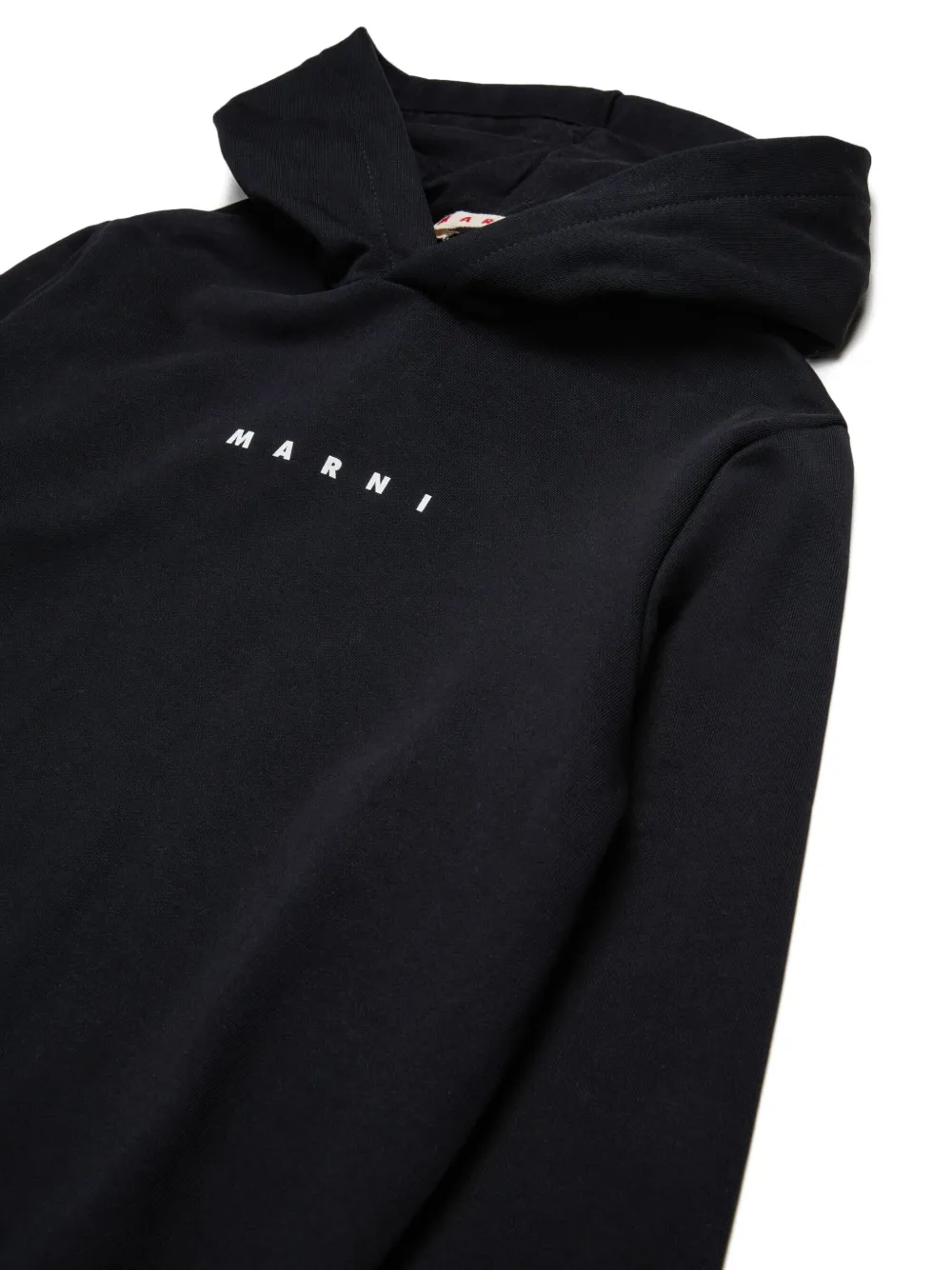 Marni Logo-print Hoodie In Black