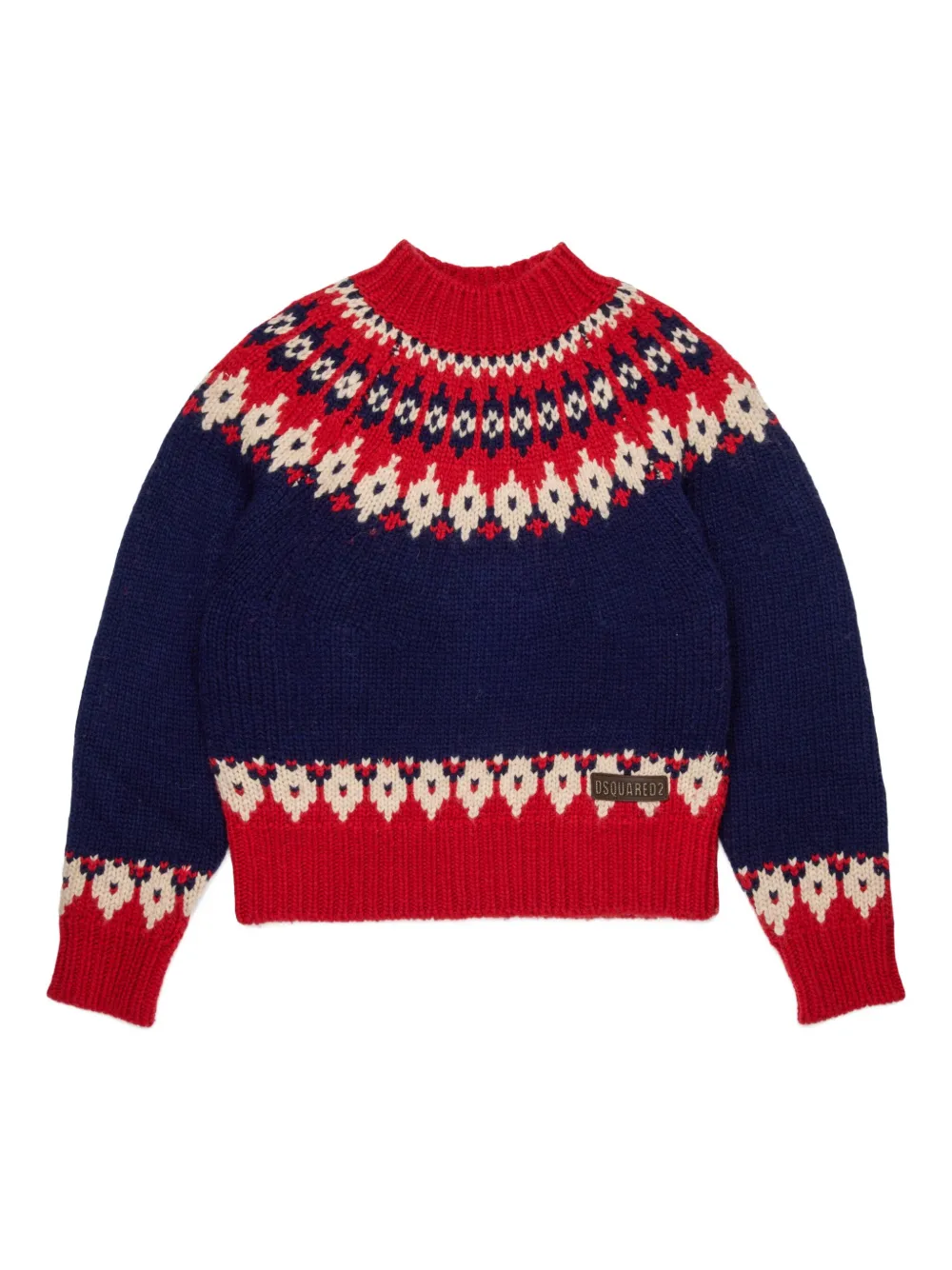 Dsquared2 Kids' Intarsia-knit Jumper In Blue