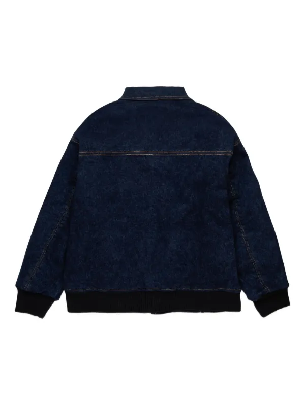 Marni Kids logo-embroidered Denim Jacket | Blue | FARFETCH