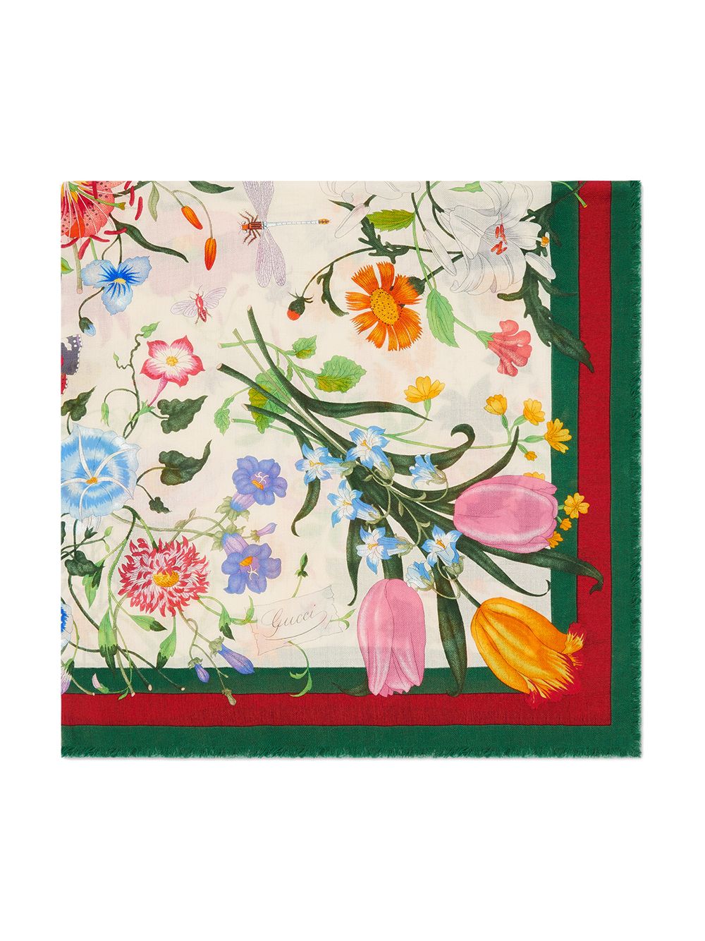 фото Gucci шаль с рисунком 'flora web'
