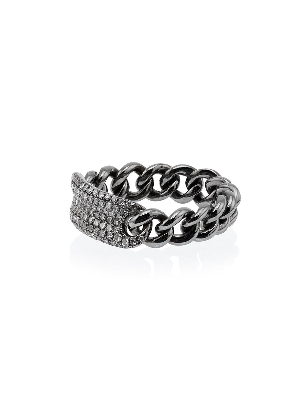 фото Shay metallic silver chain link diamond ring