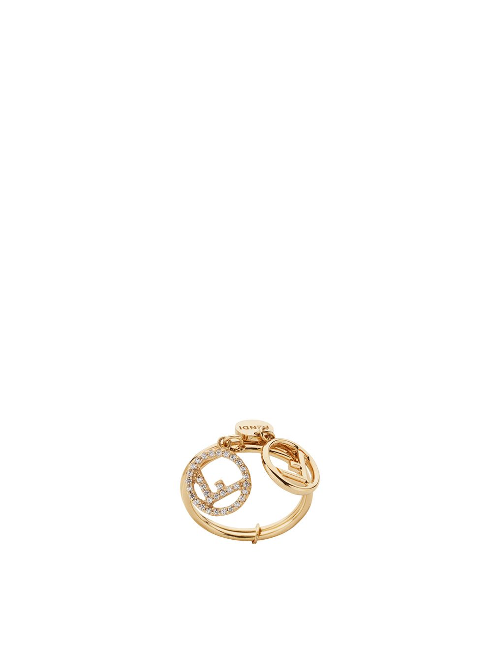 фото Fendi кольцо с двумя подвесками с логотипом