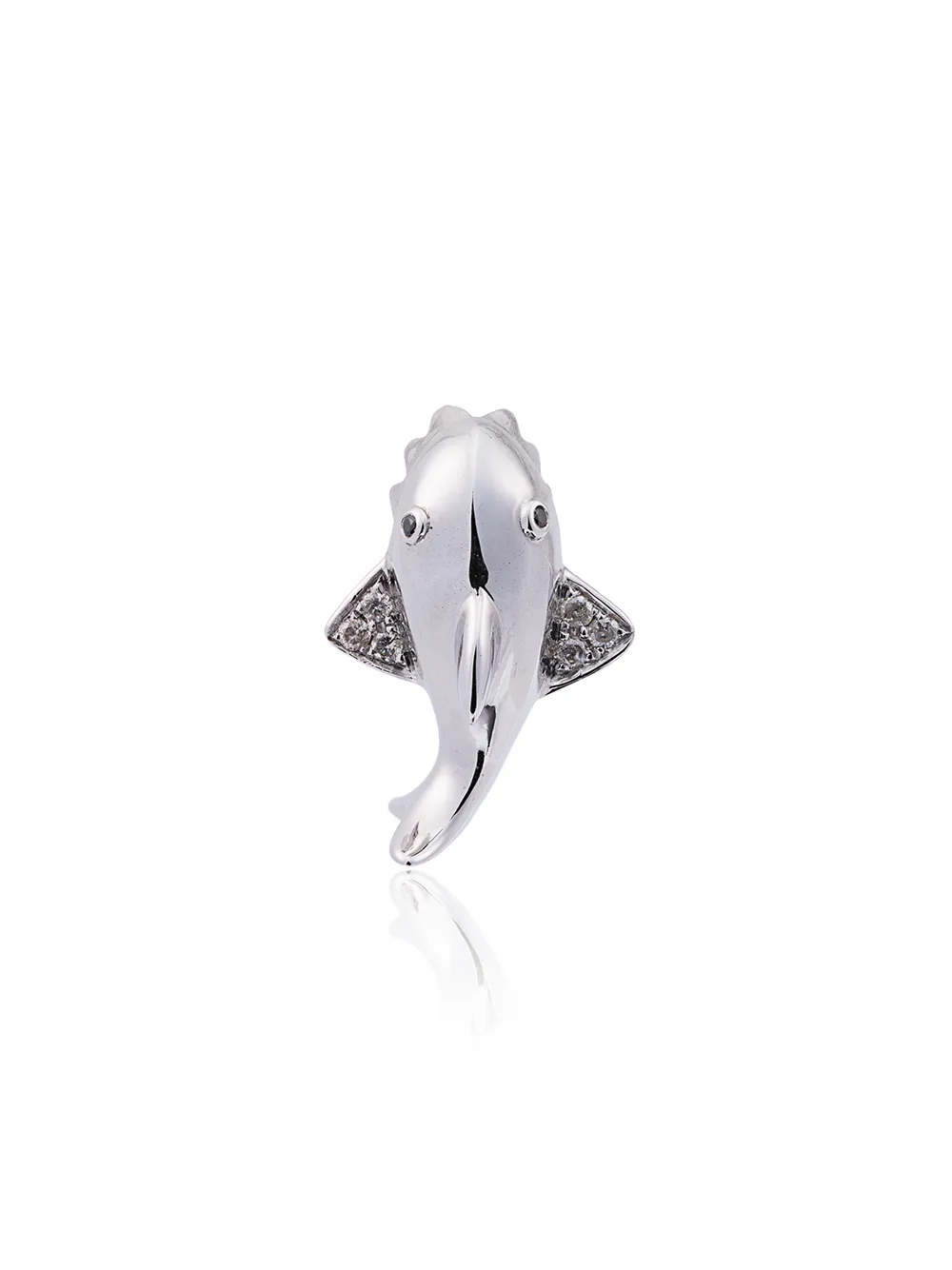 фото Yvonne léon 18k white gold and diamond mini shark stud