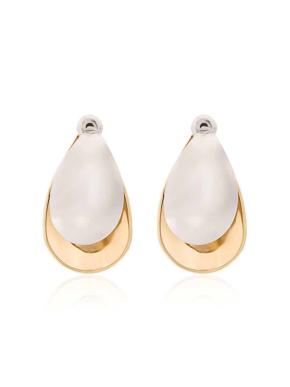 фото Charlotte chesnais gold and silver mini petal earrings