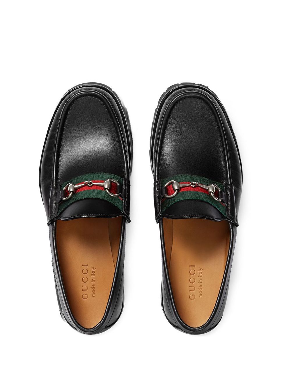 фото Gucci лоферы 'horsebit' с отделкой web