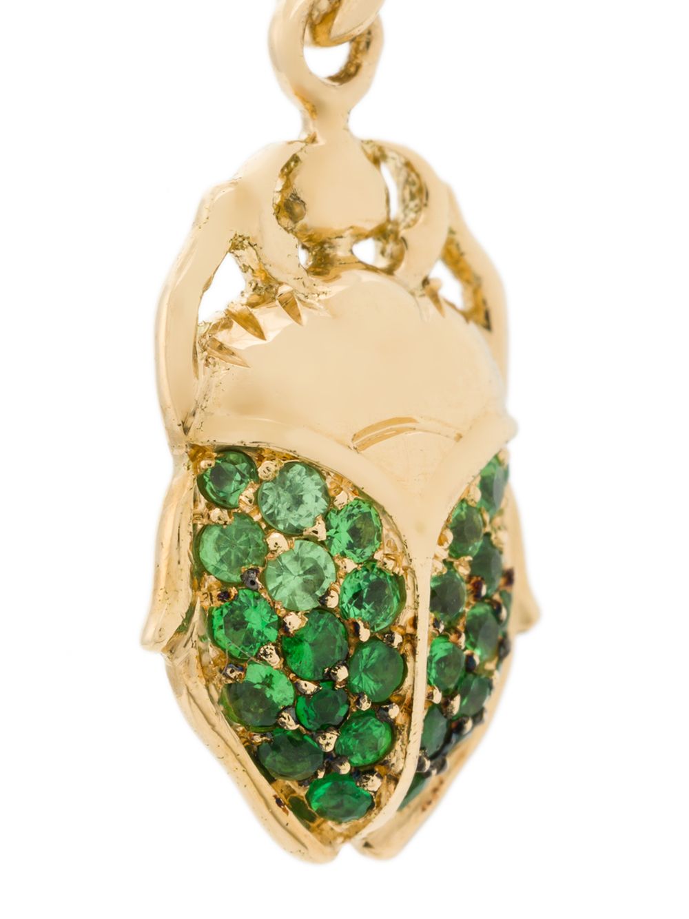 фото Aurelie bidermann 18kt gold mini scarab tsavorite and diamond earrings