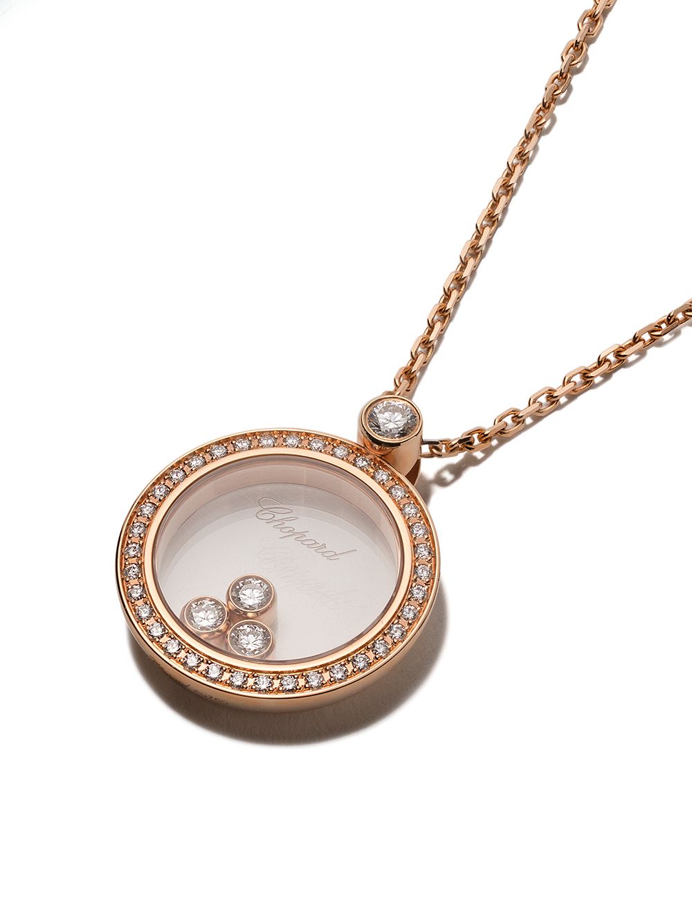 фото Chopard 18kt rose gold happy diamonds icons pendant necklace