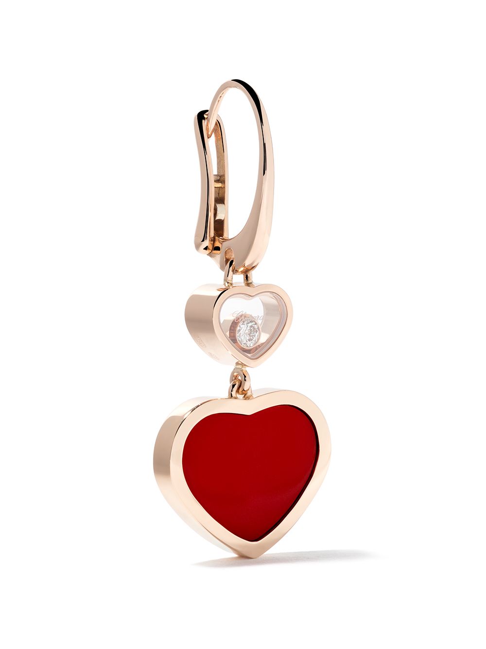 фото Chopard серьги-подвески 'happy hearts' с бриллиантом