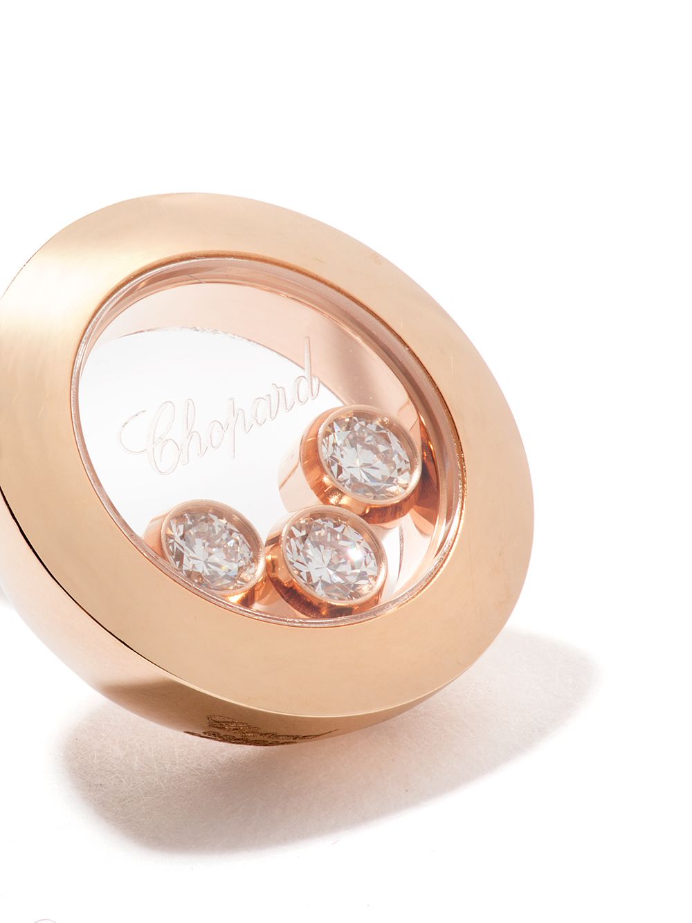 фото Chopard 18kt rose gold happy diamonds icons ear pins