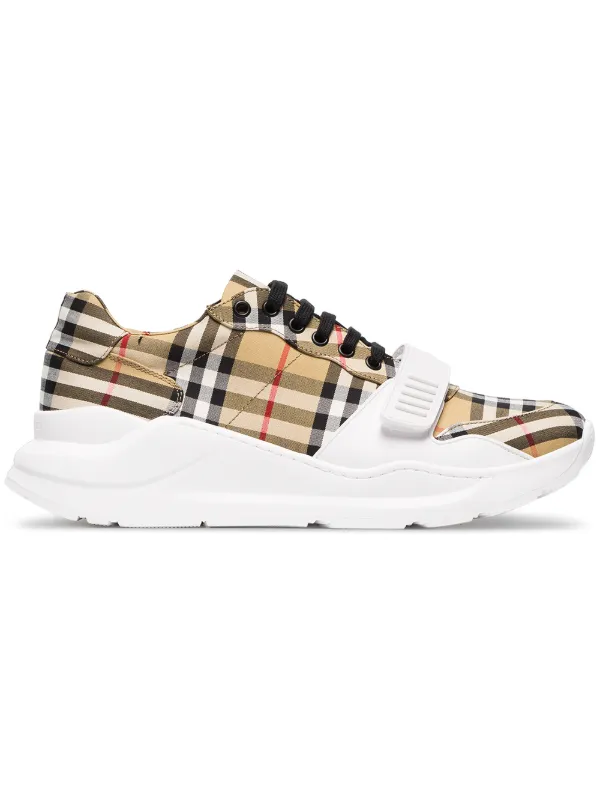 burberry vintage check cotton sneakers mens