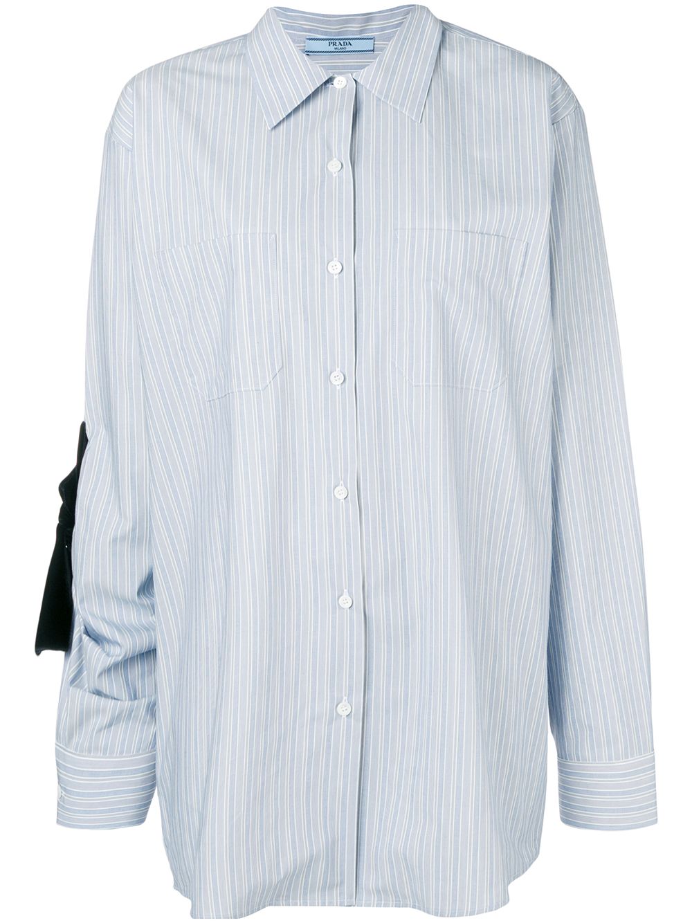 фото Prada рубашка в стиле оверсайз в полоску