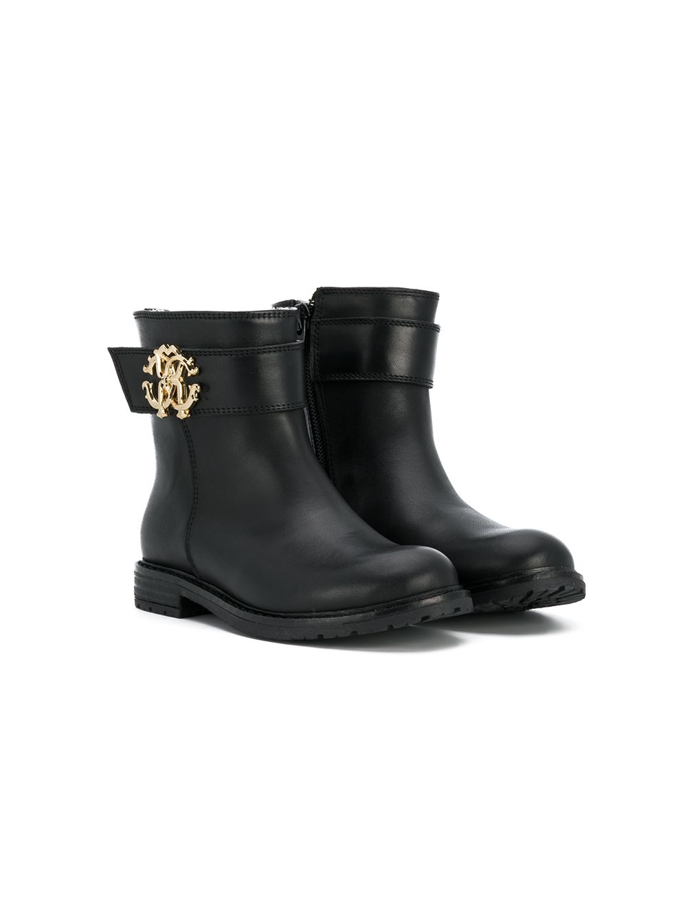 фото Roberto cavalli junior logo plaque ankle boots