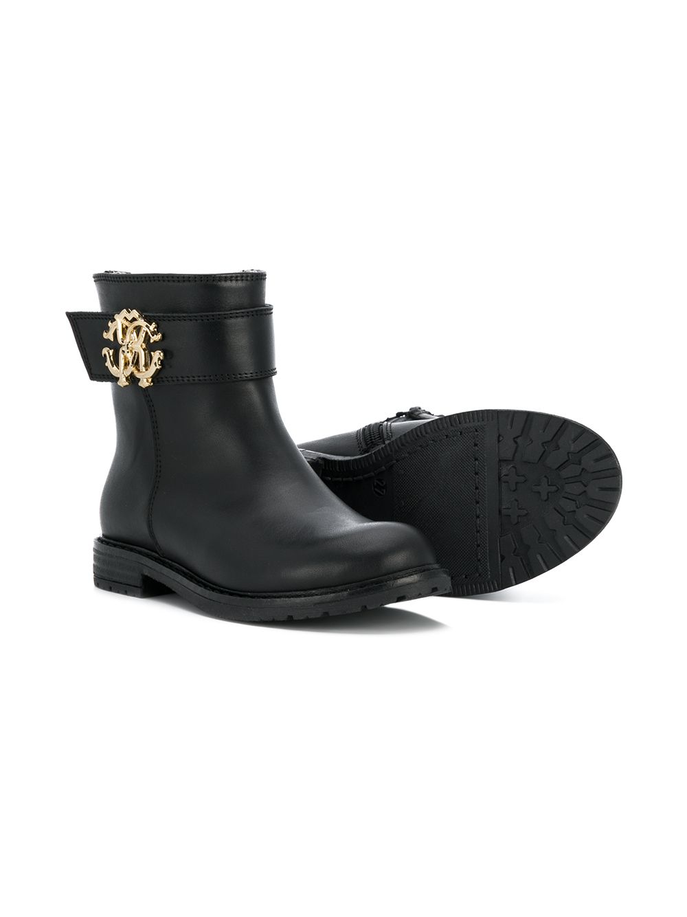 фото Roberto cavalli junior logo plaque ankle boots