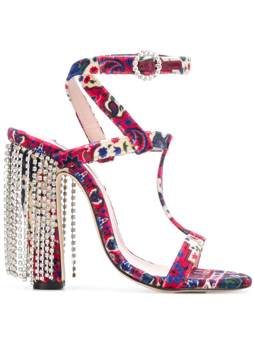 фото Leandra medine embellished floral t-bar sandals