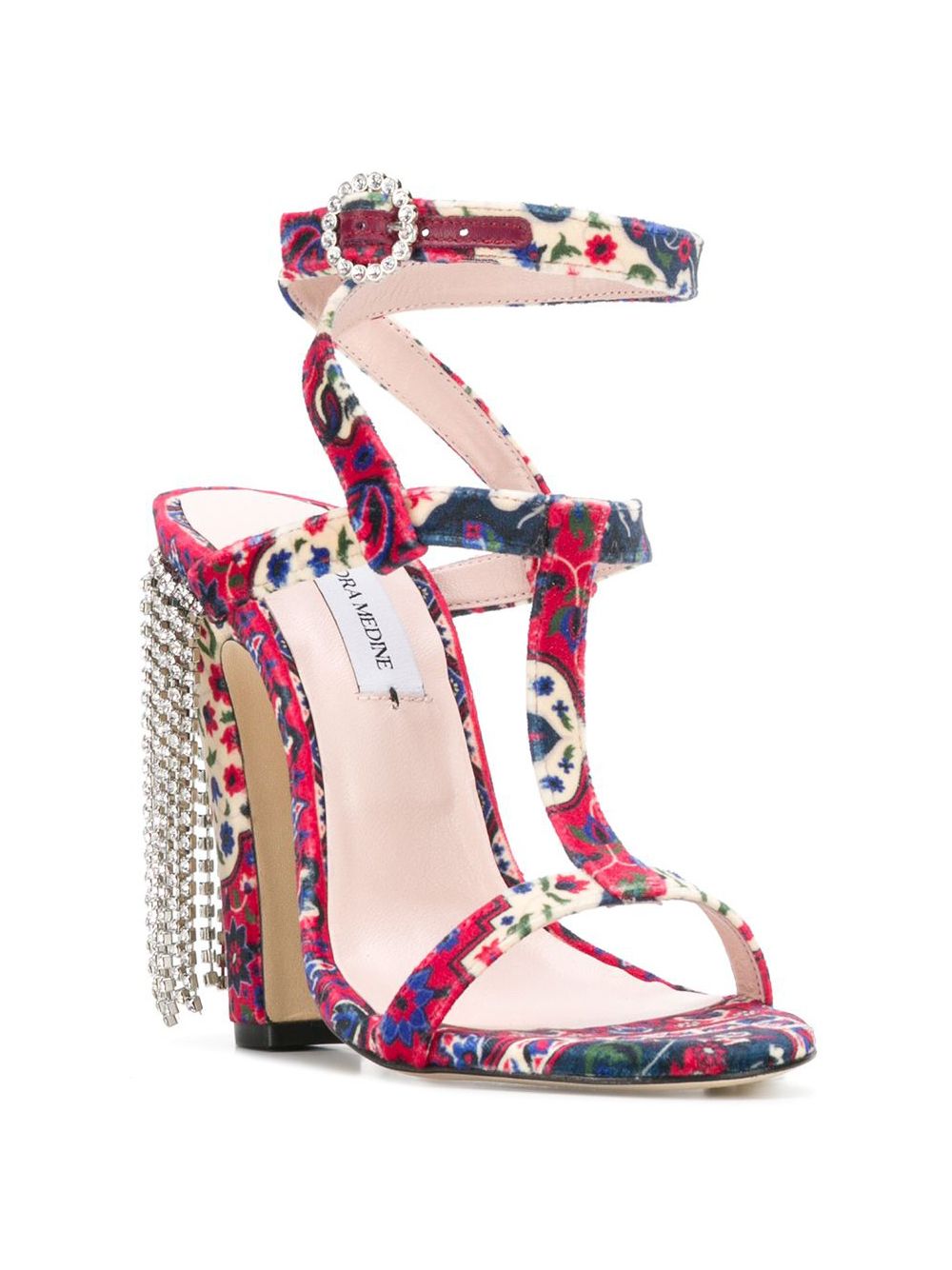 фото Leandra medine embellished floral t-bar sandals