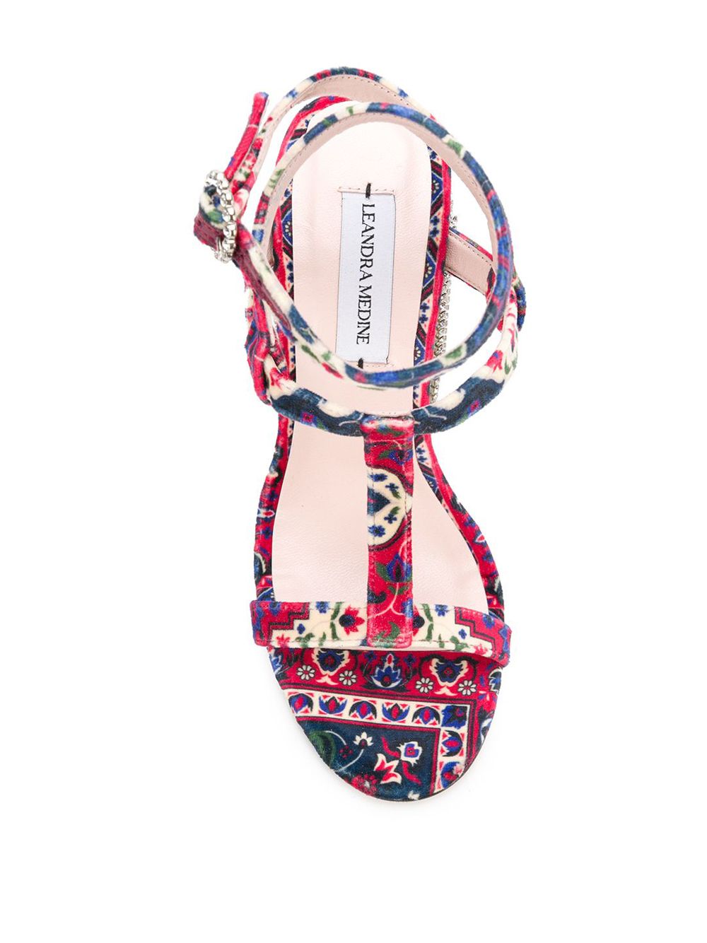 фото Leandra medine embellished floral t-bar sandals