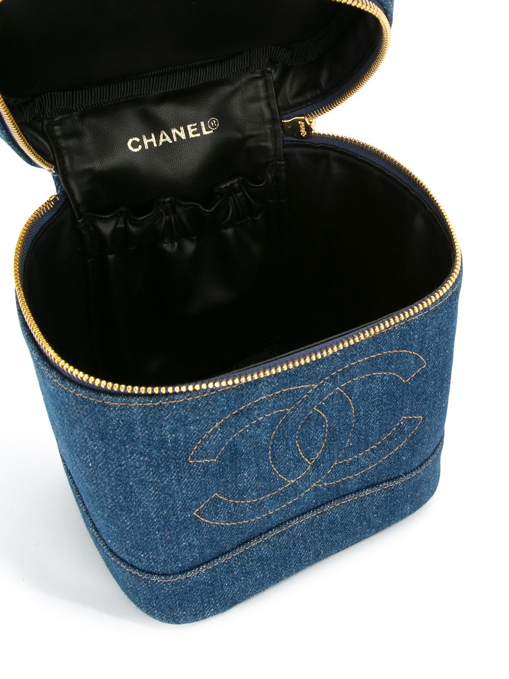 фото Chanel pre-owned джинсовая косметичка