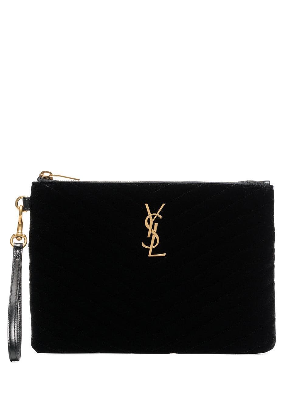 saint laurent velvet clutch