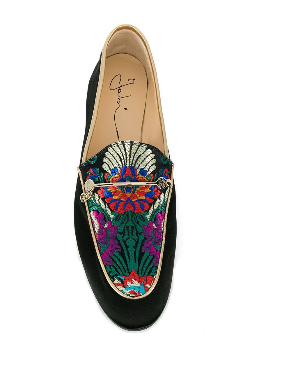 фото Fabi floral embroidered loafers