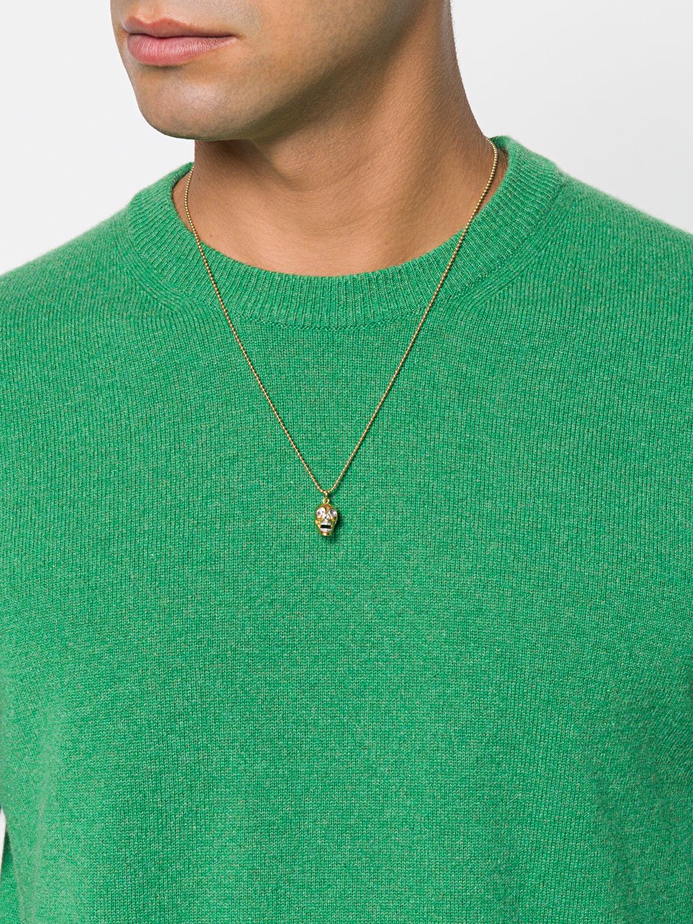 фото True rocks two tone skull pendant necklace