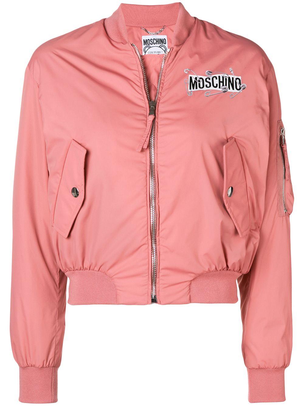 фото Moschino куртка-бомбер на молнии с логотипом