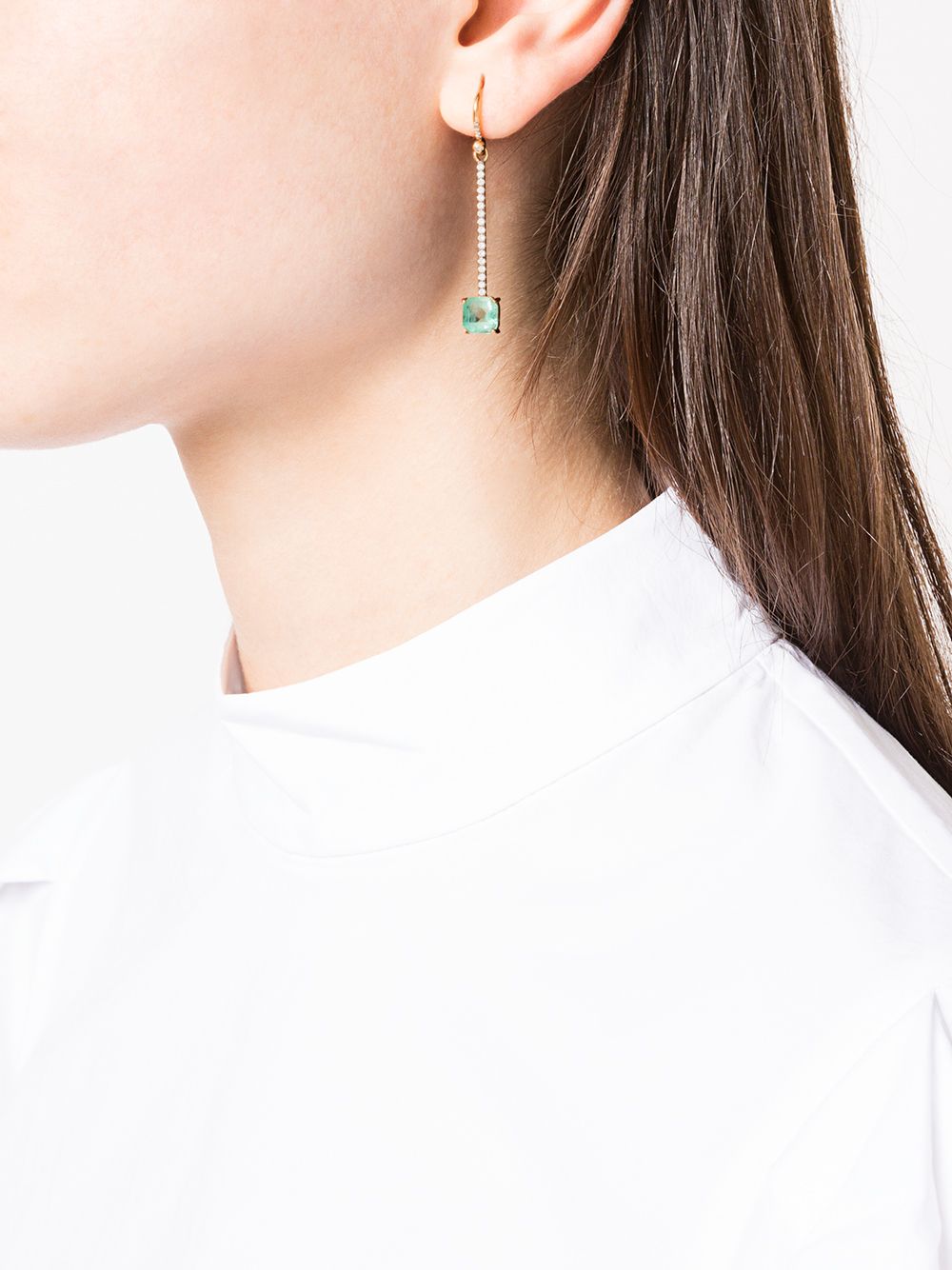 фото Irene neuwirth 18kt yellow gold emerald square single earring