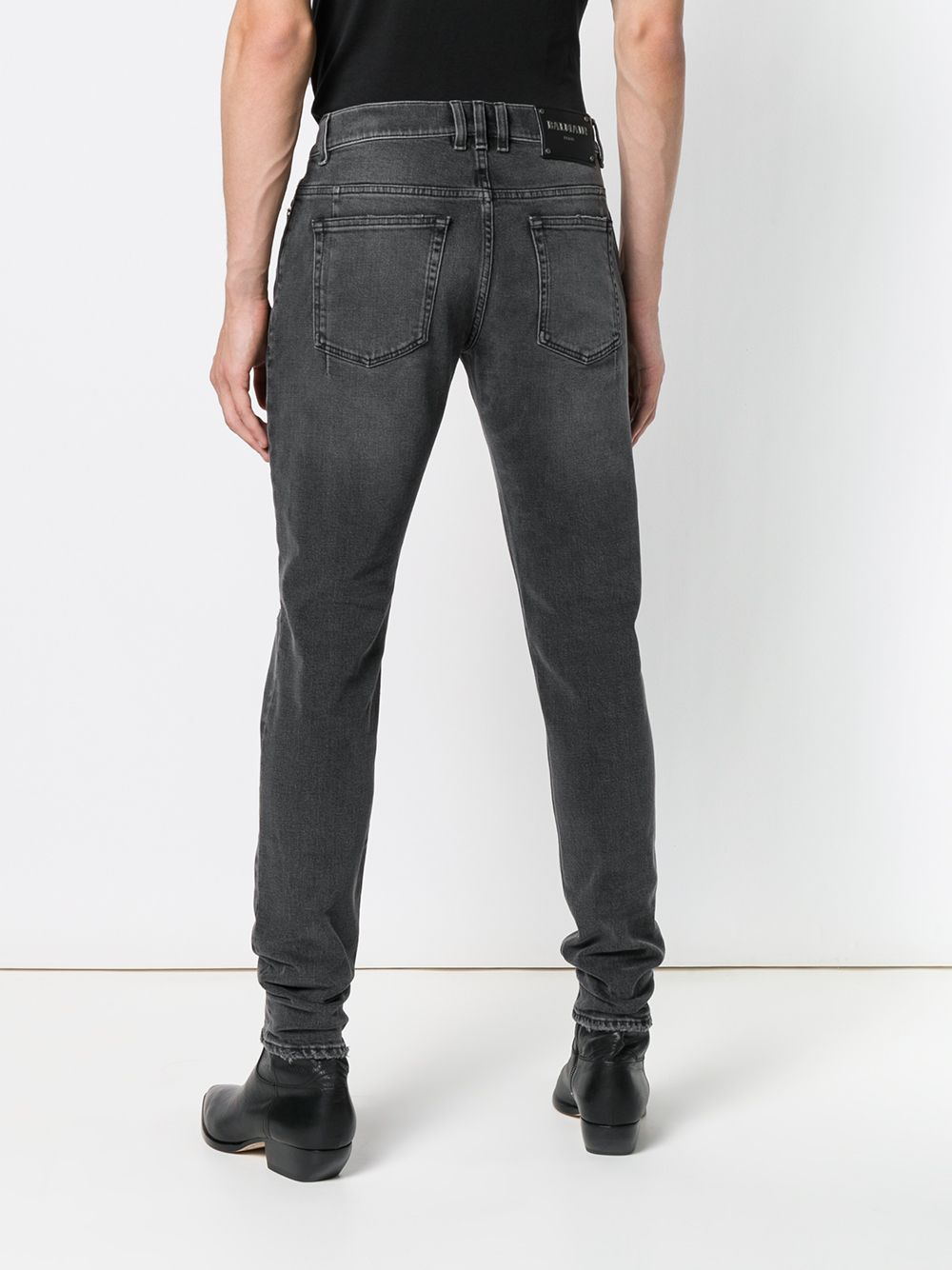 фото Balmain джинсы кроя слим с рваными деталями