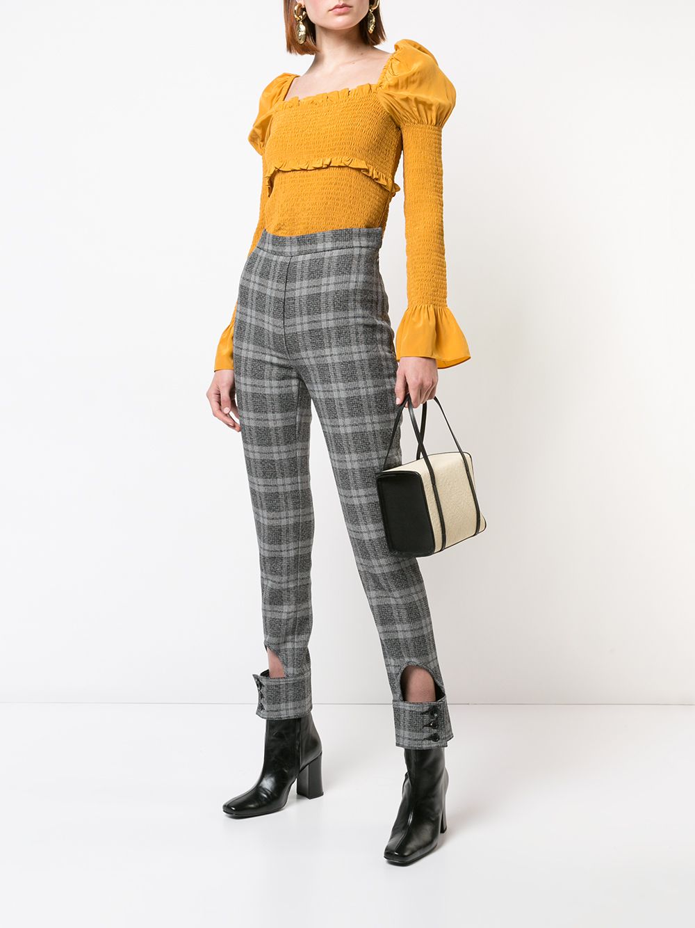 фото Ellery checked high waist trousers