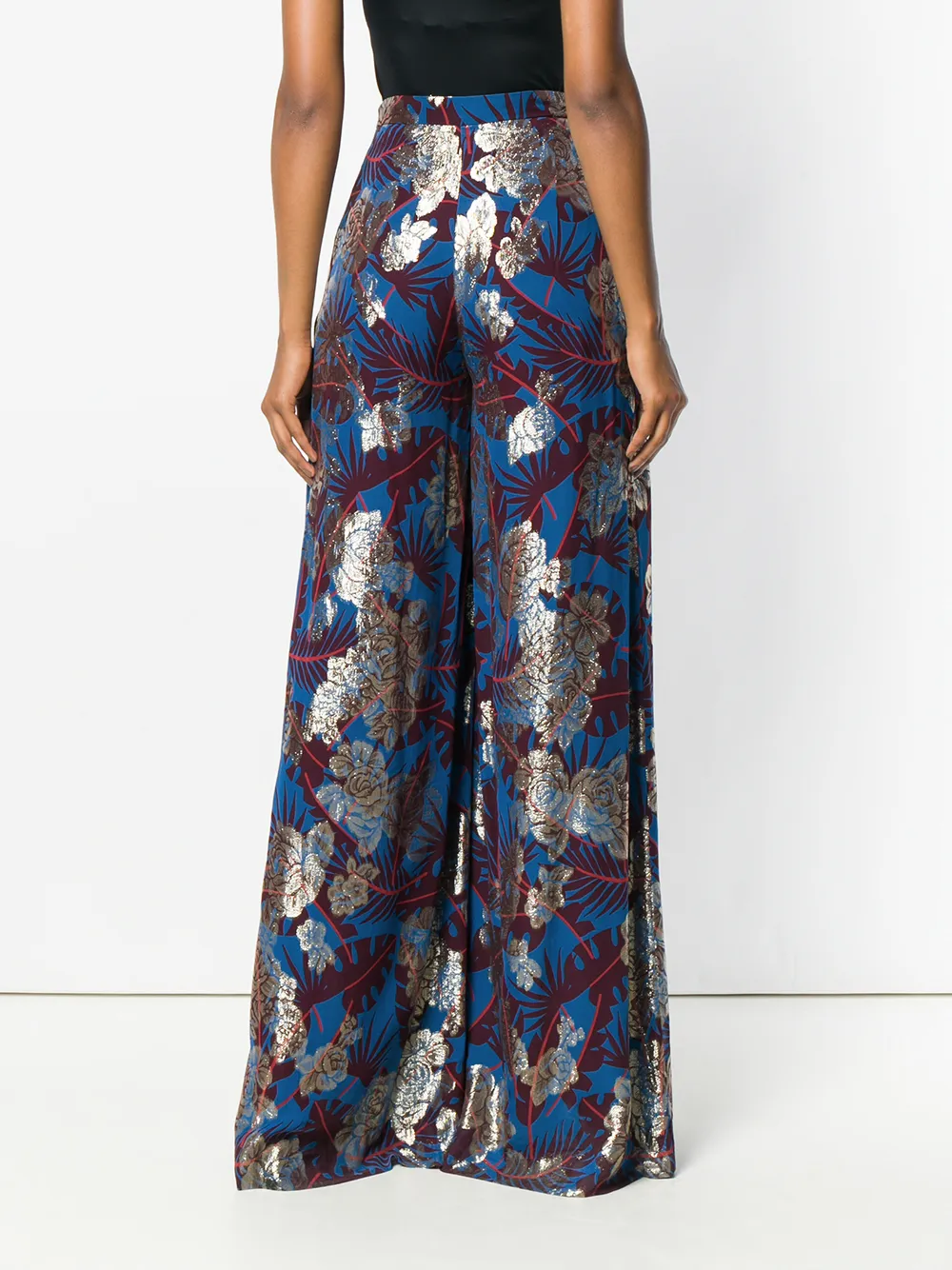 фото Talbot runhof metallic floral wide-leg trousers