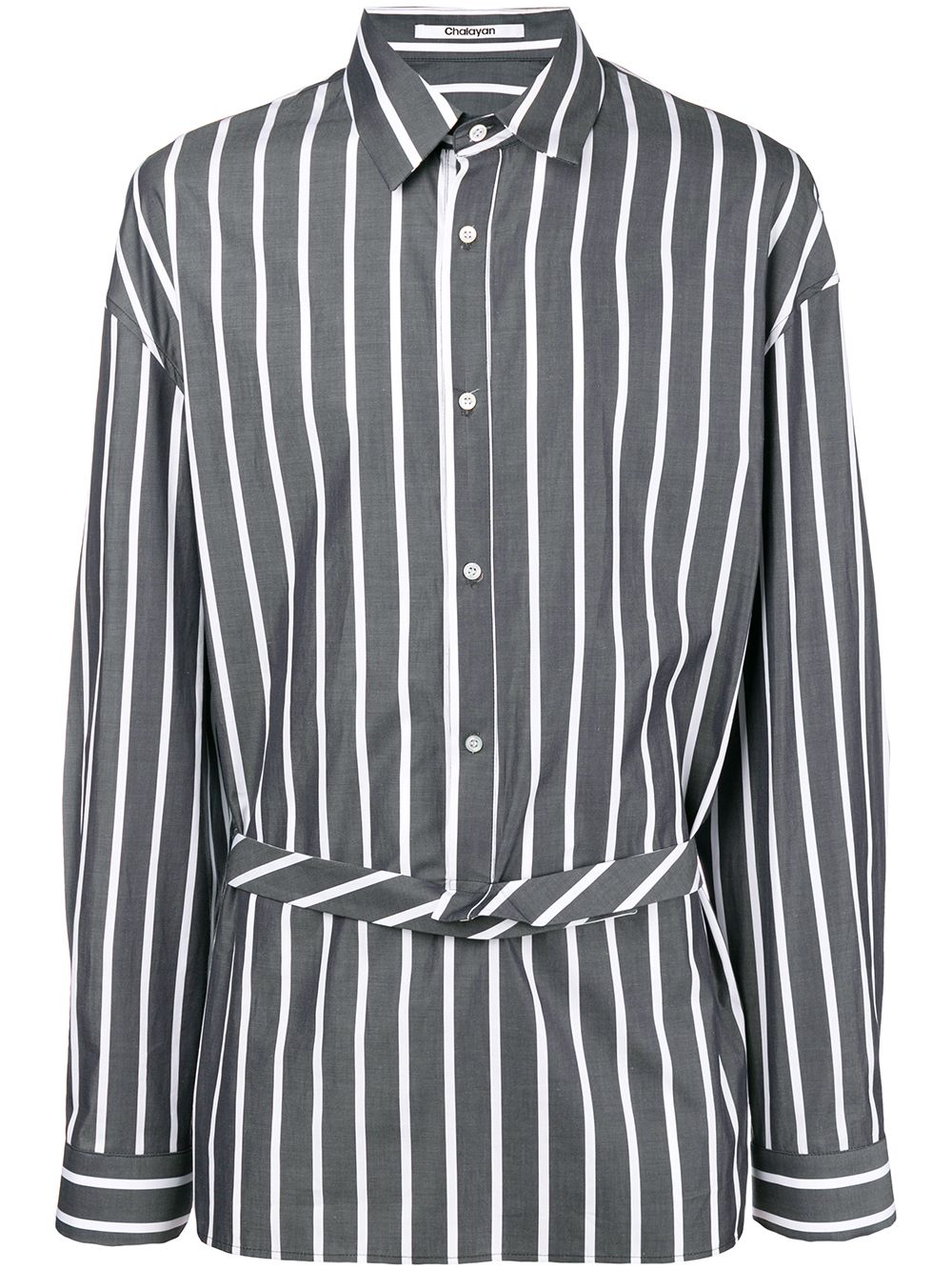 фото Chalayan extended placket striped shirt