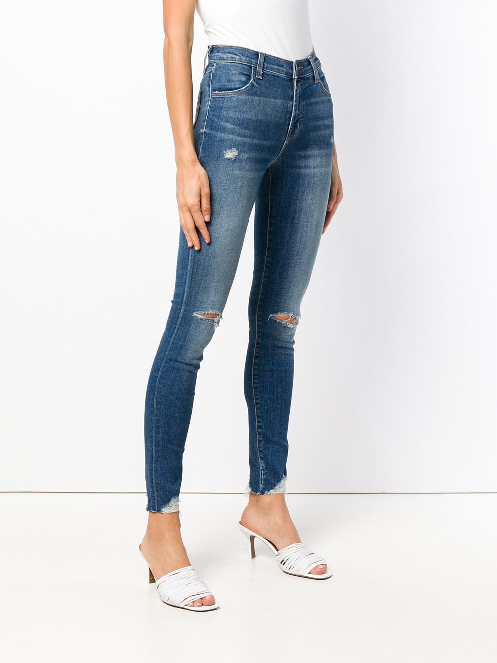 фото J brand faded ripped jeans