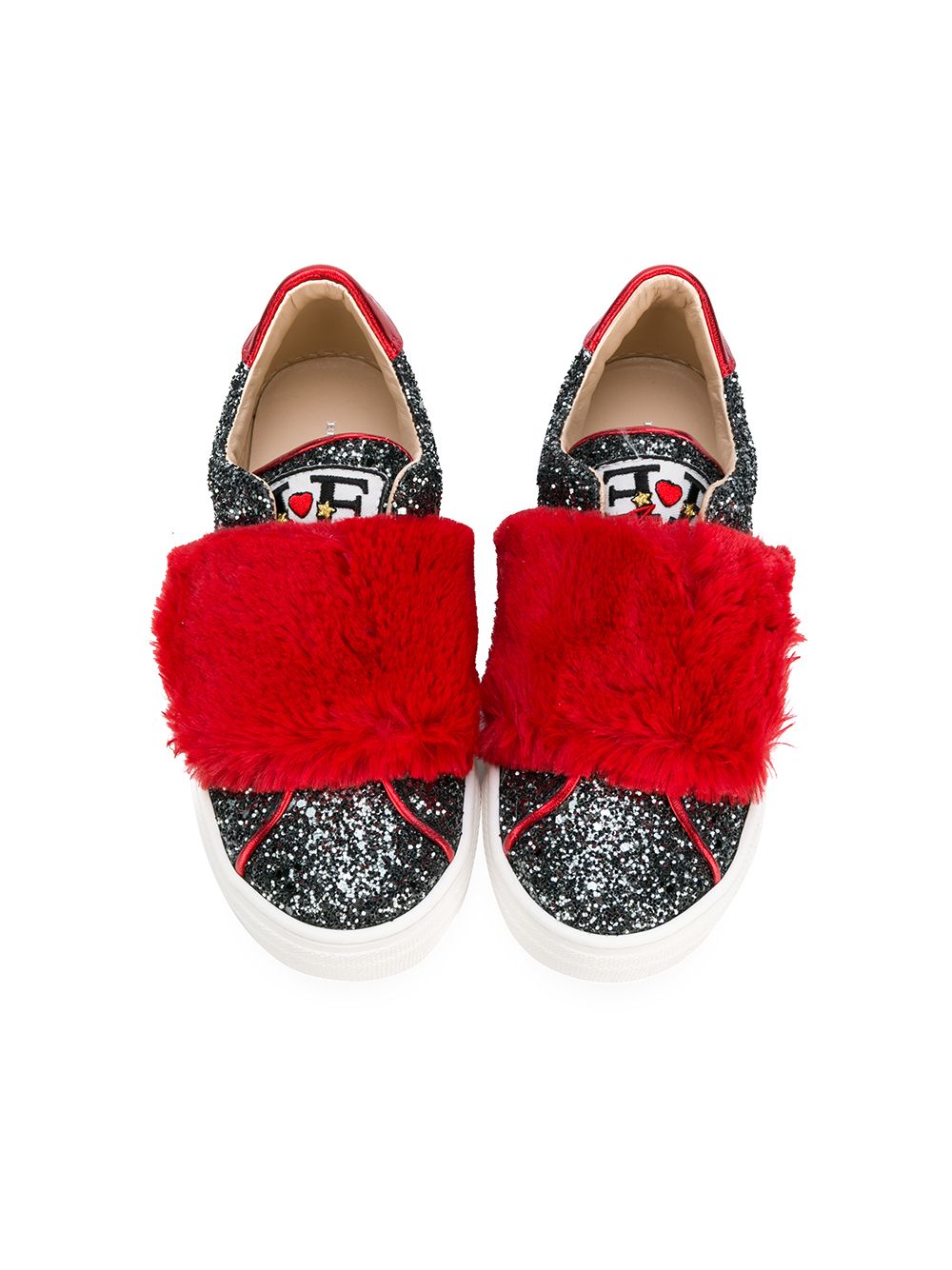 фото Ermanno scervino junior glitter slip-on sneakers