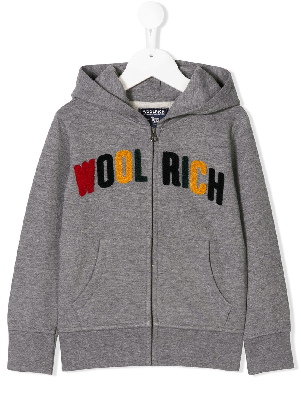 фото Woolrich kids logo patch zip hoodie