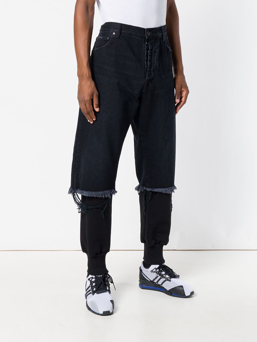фото Unravel project спортивные брюки с джинсовым верхним слоем
