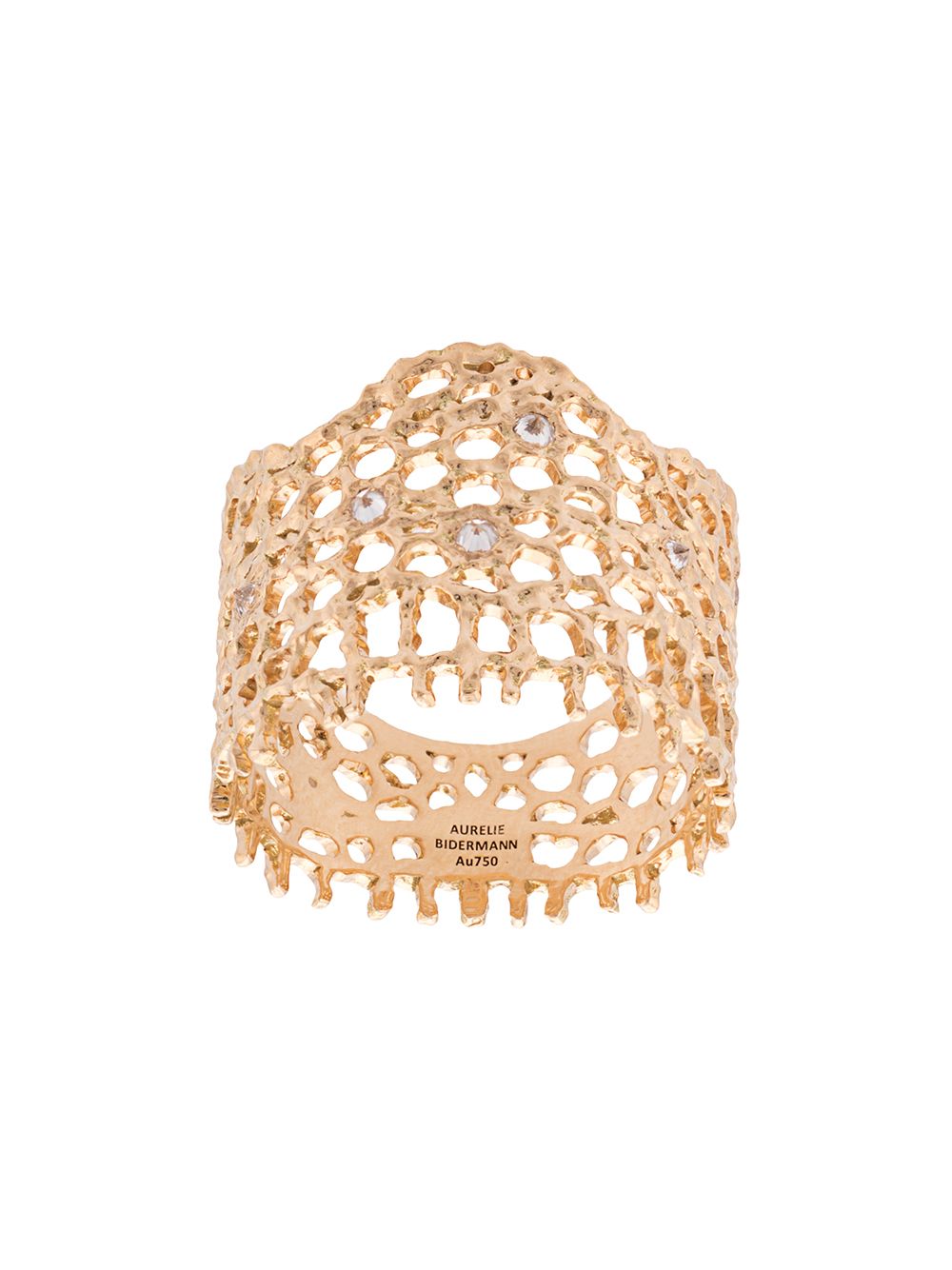 фото Aurelie bidermann 18kt yellow gold & diamond lace ring