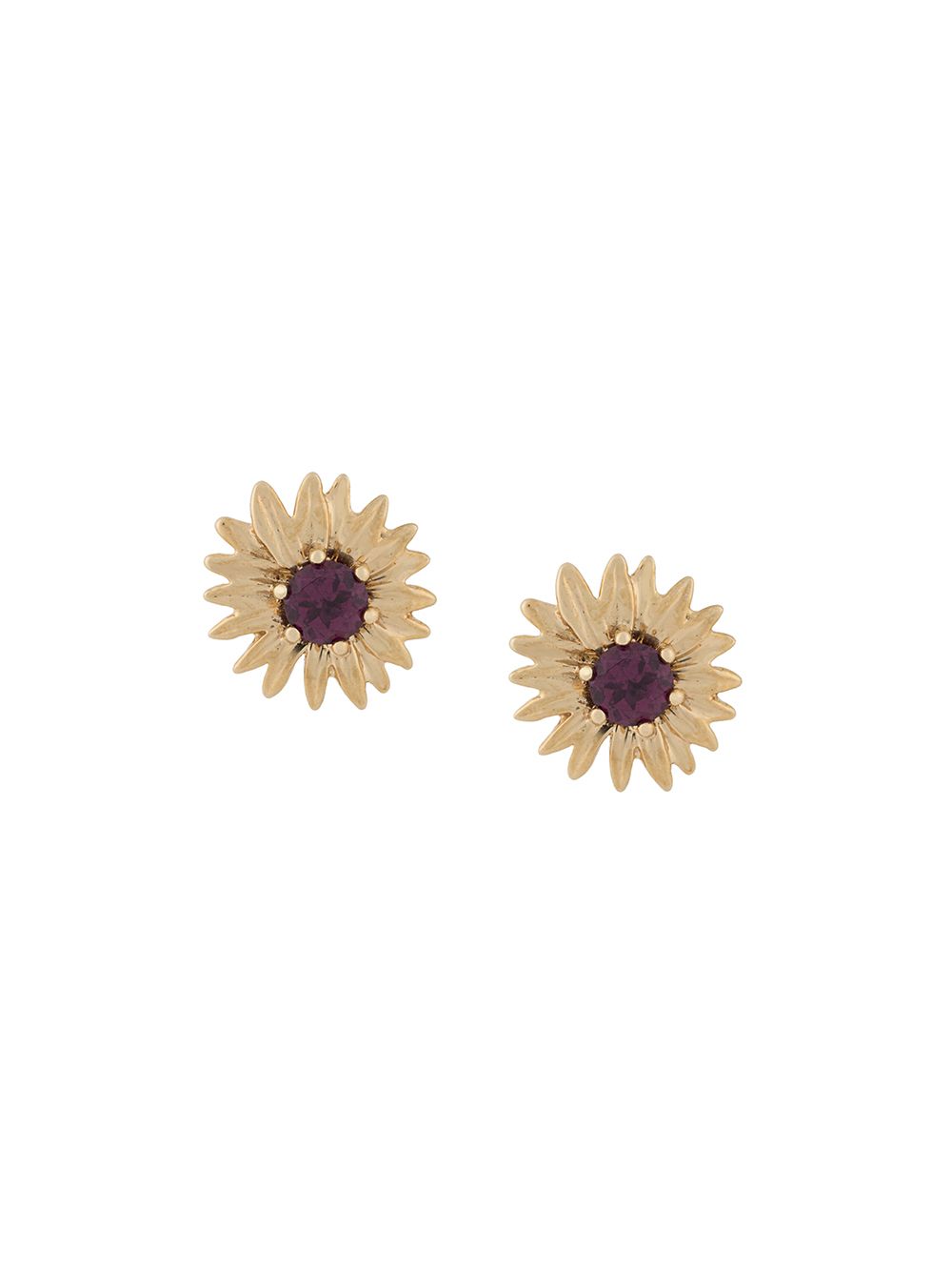 фото Aurelie bidermann 18kt gold rhodolite bouquet earrings