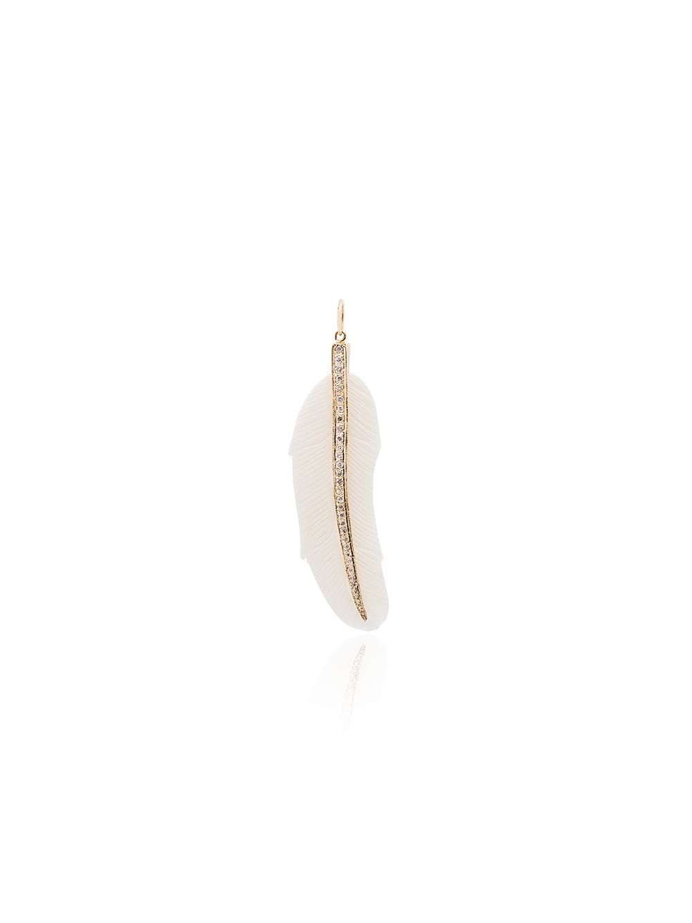 фото Jacquie aiche feather 14kt gold diamond necklace