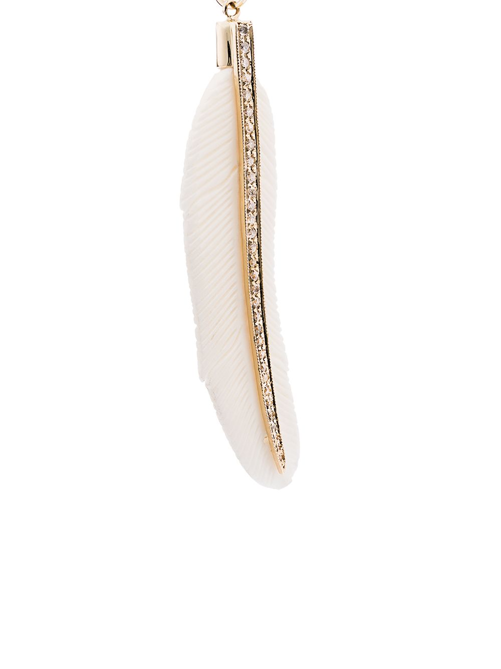 фото Jacquie aiche feather 14kt gold diamond necklace