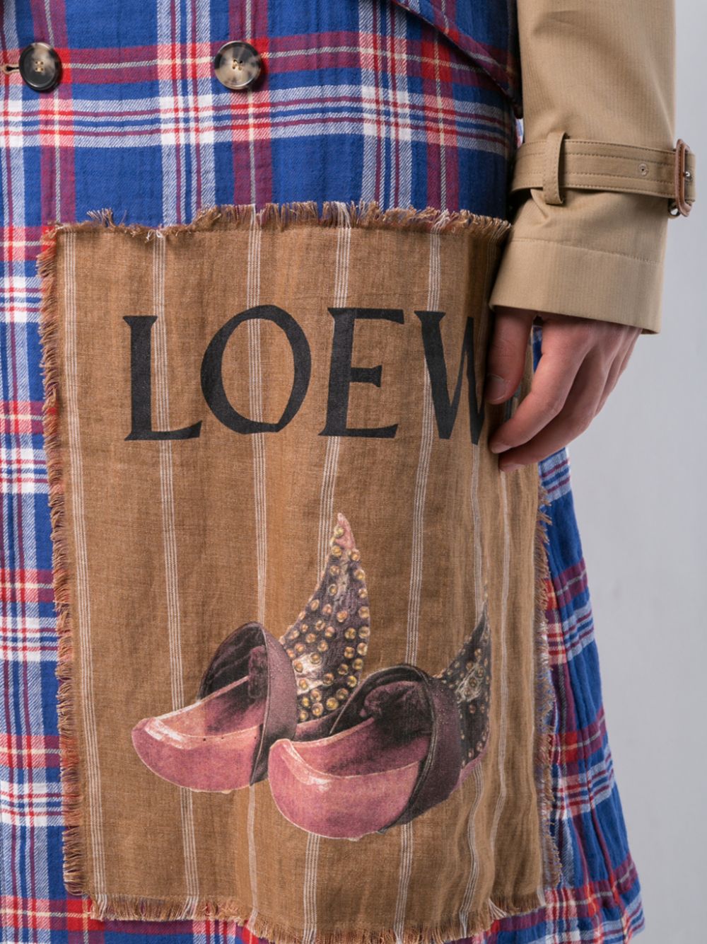 фото Loewe тренч в клетку