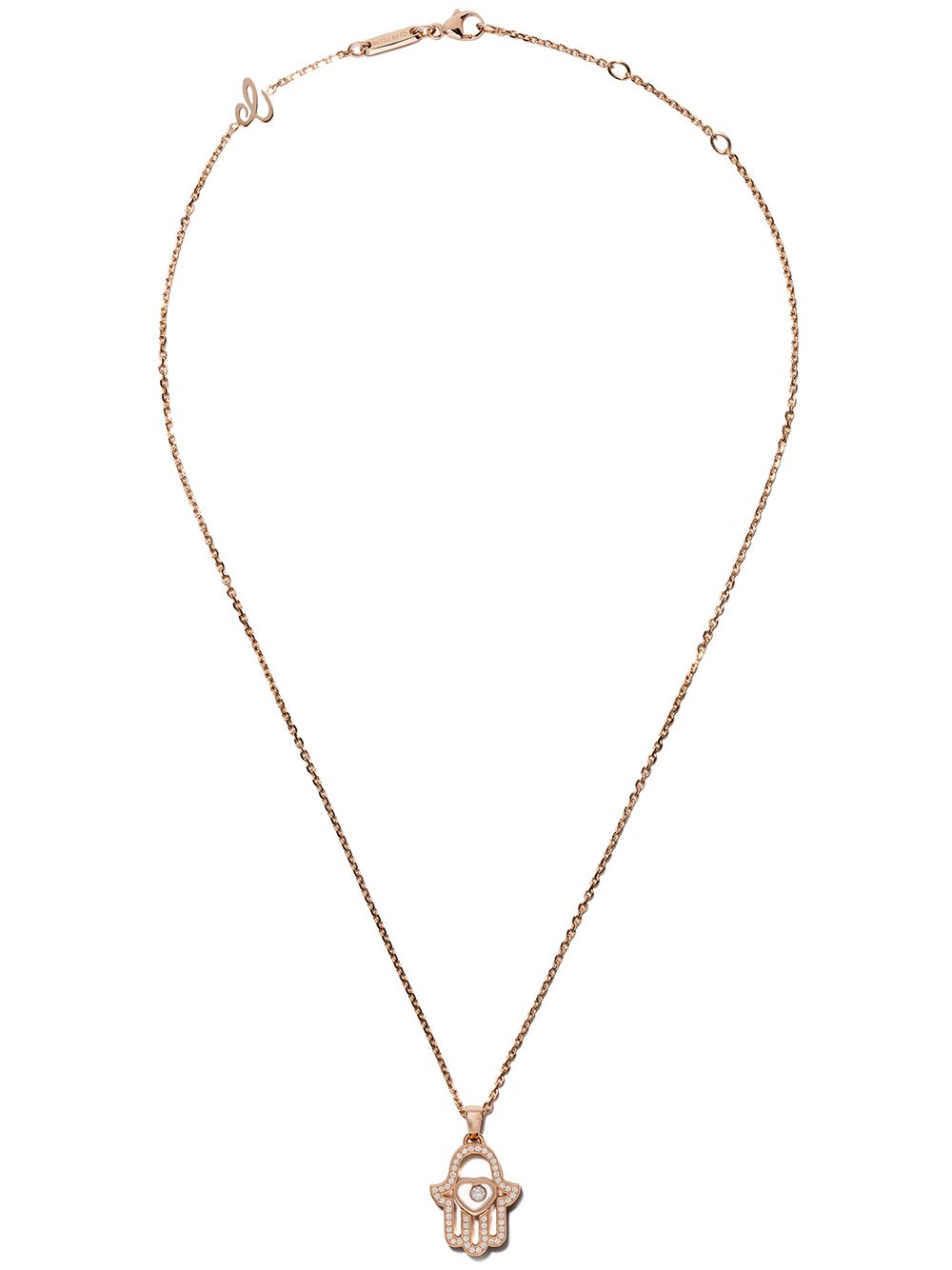 фото Chopard 18kt rose gold good luck charms diamond pendant necklace