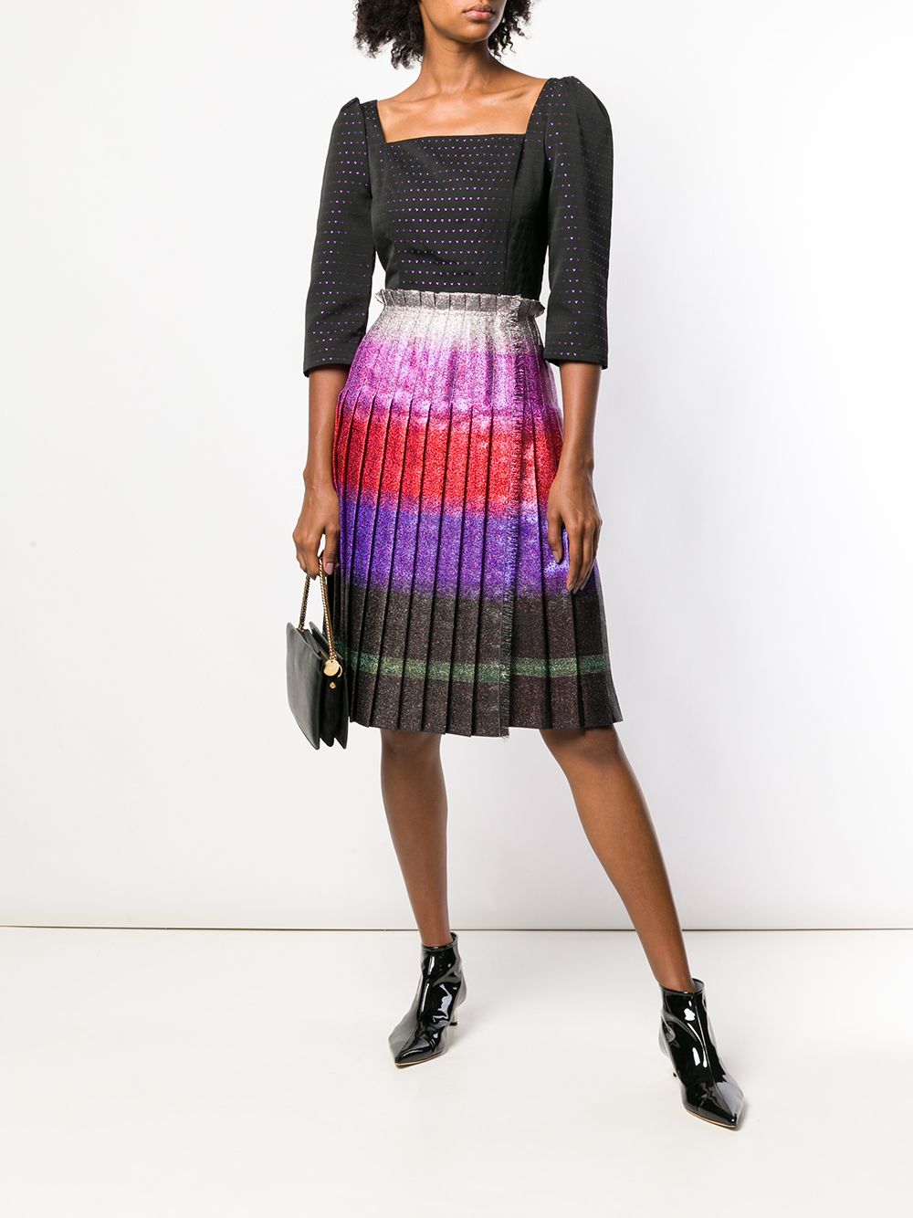 фото Marco de vincenzo pleated lurex stripe skirt